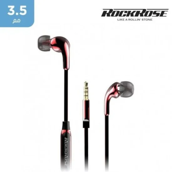 Rockrose Solo Pro Wired Earphones with 3.5 mm Headphone Jack&ndash; Red